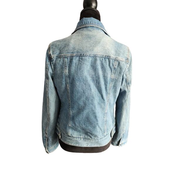 UGG SHEEPSKIN TRIM VINTAGE DENIM JACKET, WOMEN SIZE S Missing Fur Collar - Picture 3 of 8